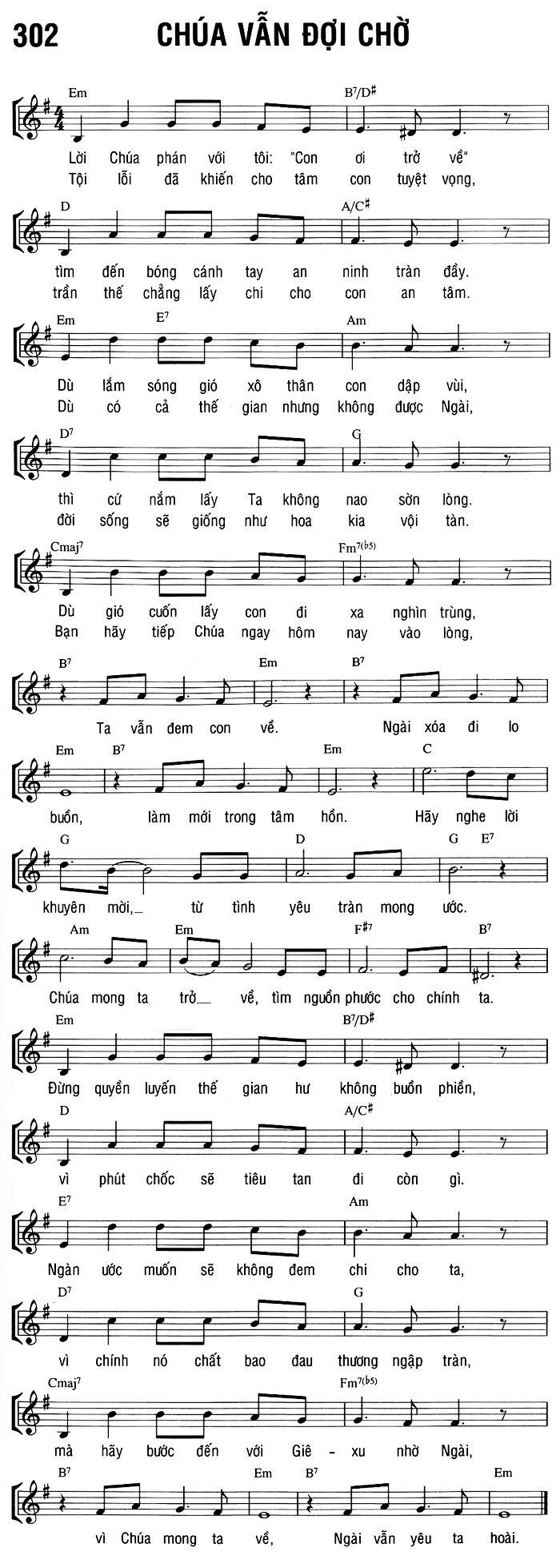 Sheet music: CHÚA VẪN ĐỢI CHỜ