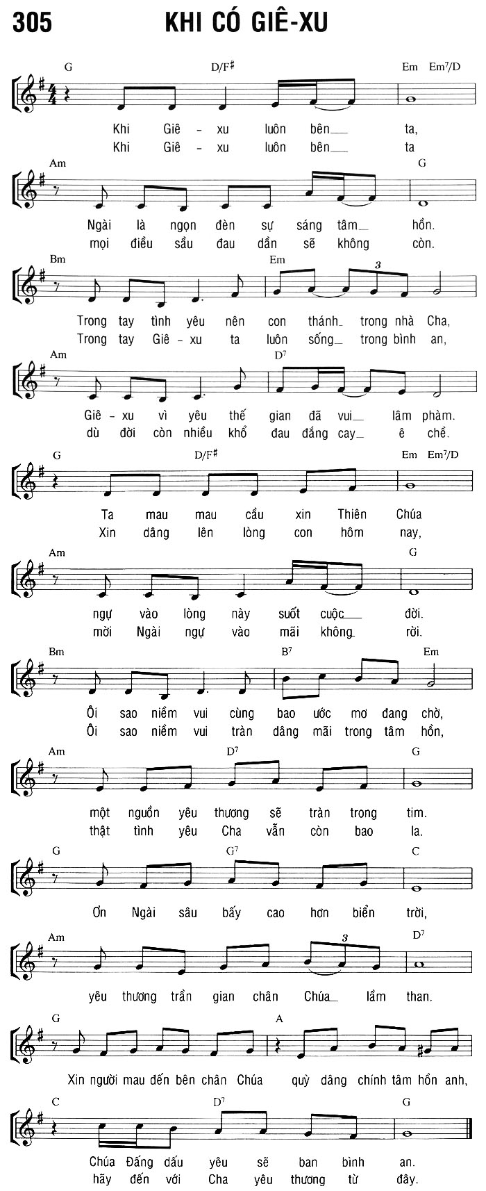Sheet music: KHI CÓ GIÊ-XU