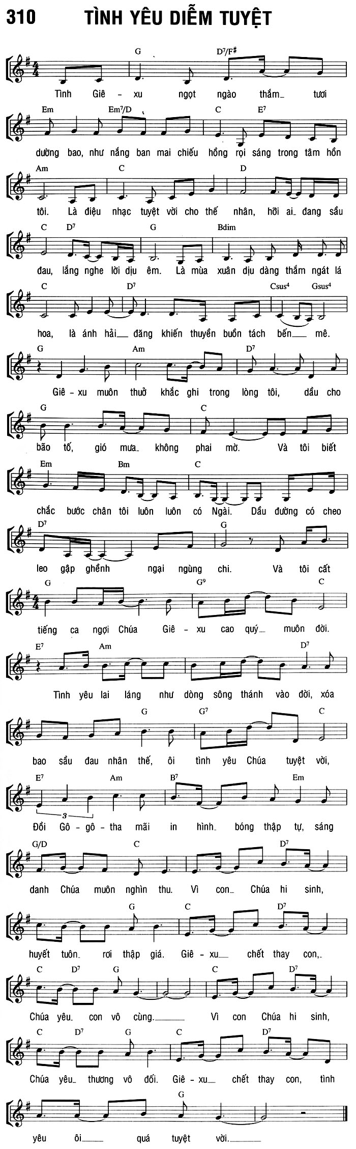 Sheet music: TÌNH YÊU DIỄM TUYỆT