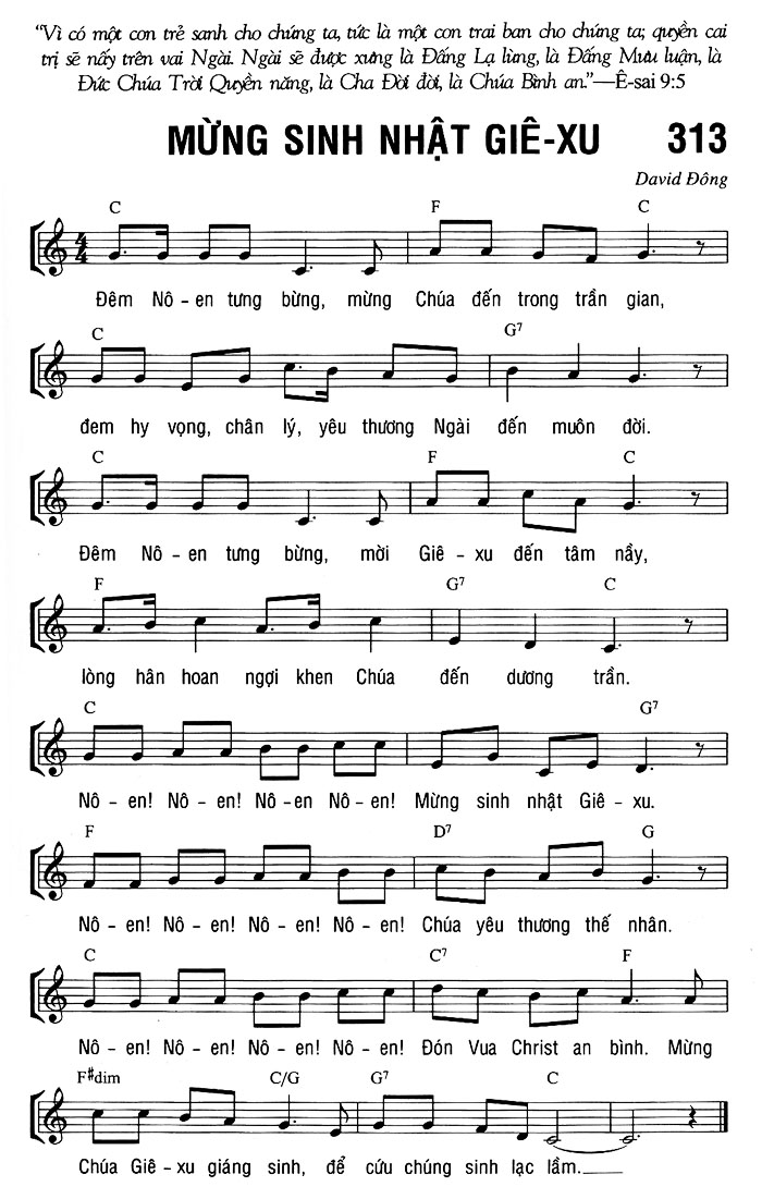 Sheet music: MỪNG SINH NHẬT GIÊ-XU