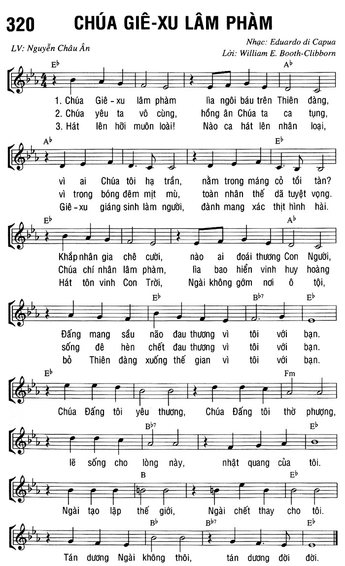 Sheet music: CHÚA GIÊ-XU LÂM PHÀM