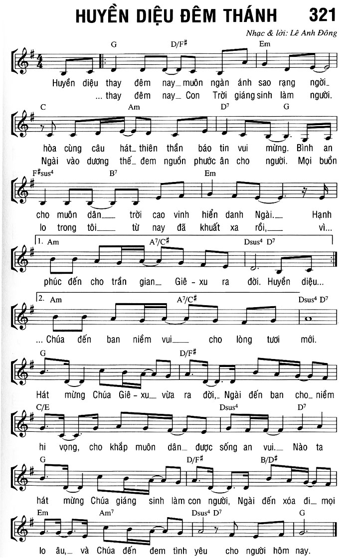 Sheet music: HUYỀN DIỆU ĐÊM THÁNH