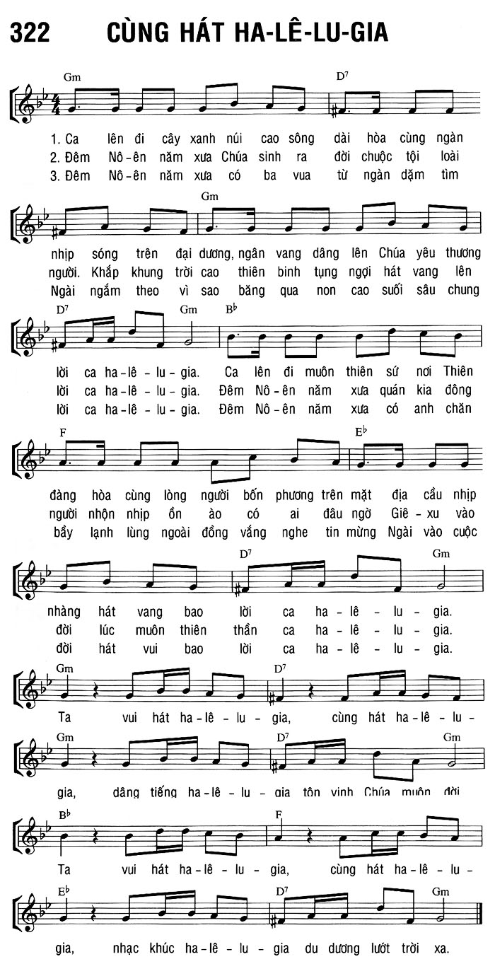 Sheet music: CÙNG HÁT LÊN HA-LÊ-LU-GIA