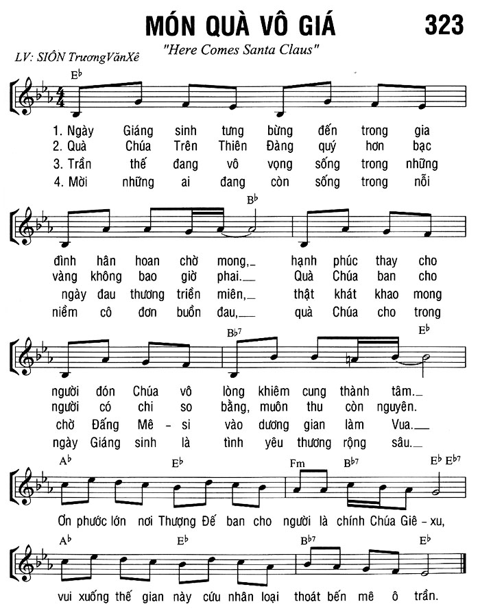 Sheet music: MÓN QUÀ VÔ GIÁ