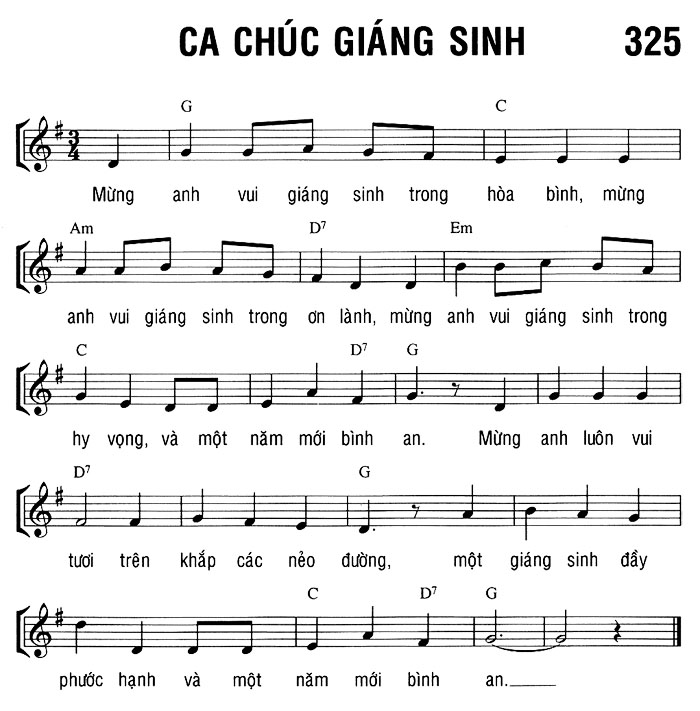Sheet music: CA KHÚC GIÁNG SINH