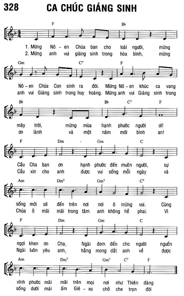Sheet music: CA KHÚC GIÁNG SINH