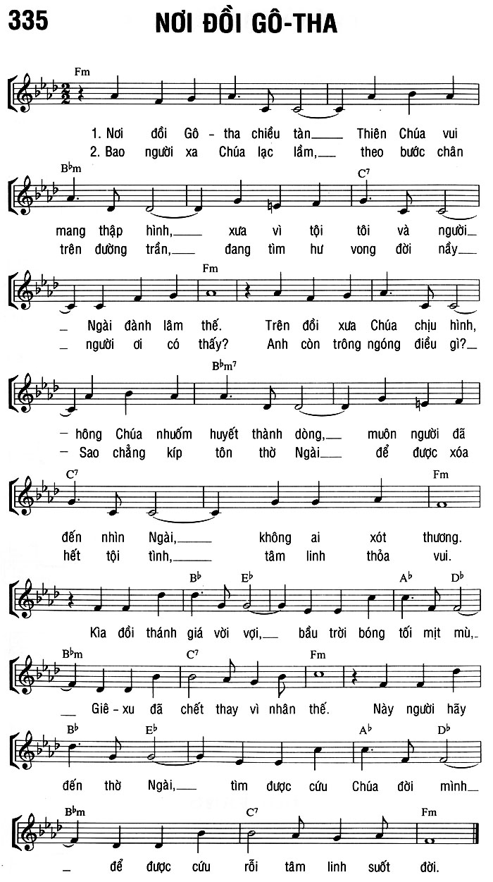 Sheet music: NƠI GÔ-THA