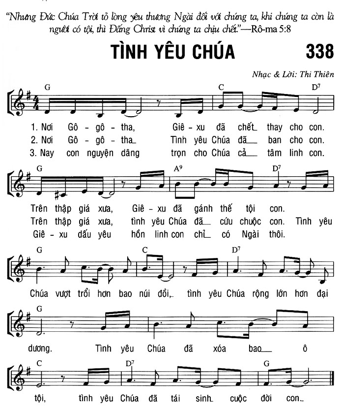 Sheet music: TÌNH YÊU CHÚA