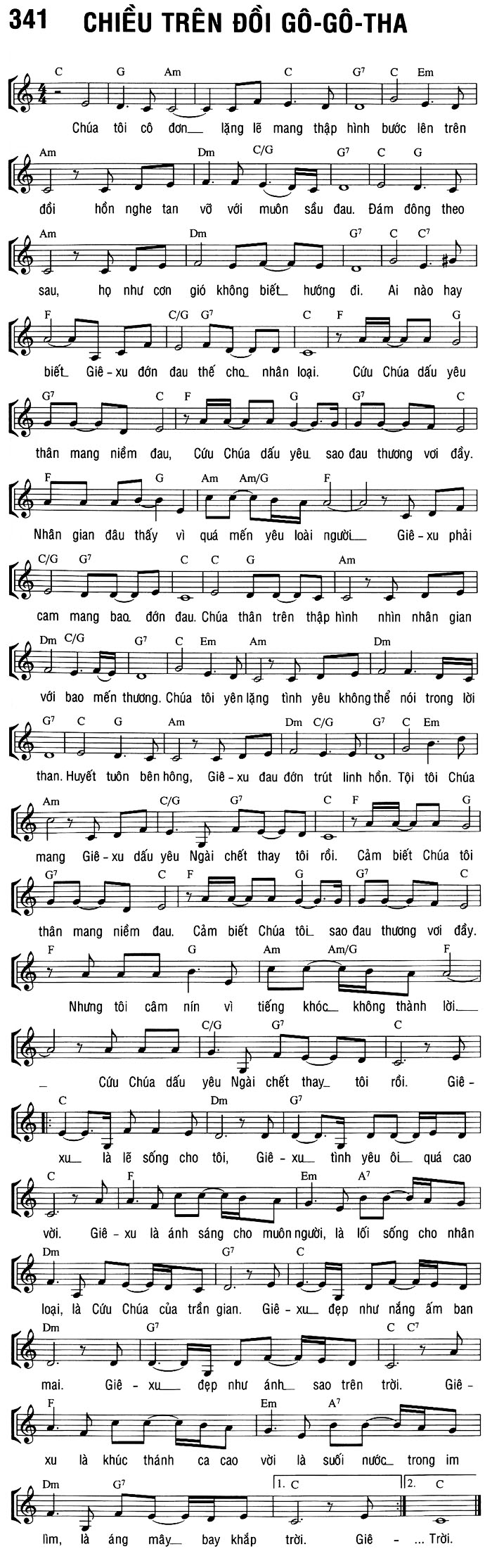 Sheet music: CHIỀU TRÊN ĐỒI GÔ-GÔ-THA
