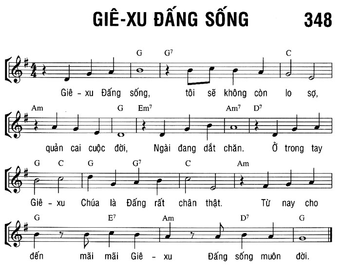 Sheet music: GIÊ-XU ĐẤNG SỐNG