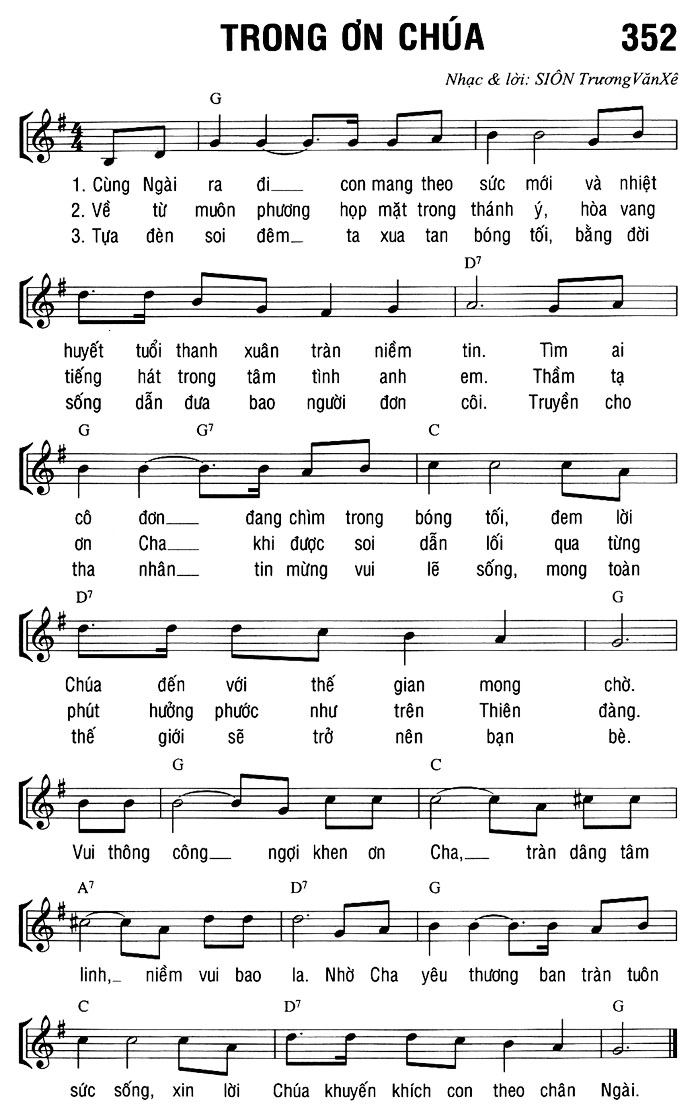 Sheet music: TRONG ƠN CHÚA