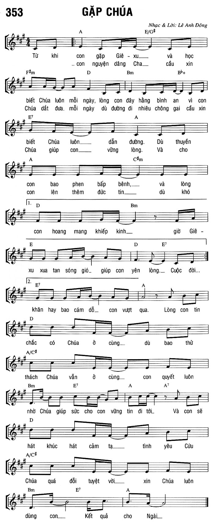 Sheet music: GẶP CHÚA
