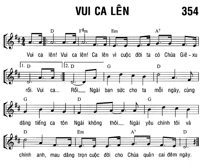 Sheet music: VUI CA LÊN
