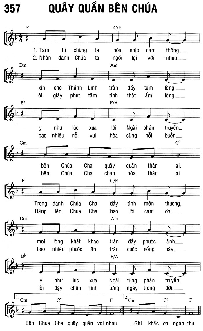 Sheet music: QUÂY QUẦN BÊN CHÚA