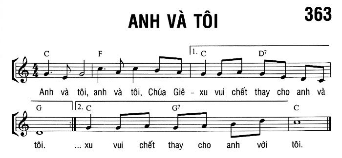Sheet music: ANH VÀ TÔI