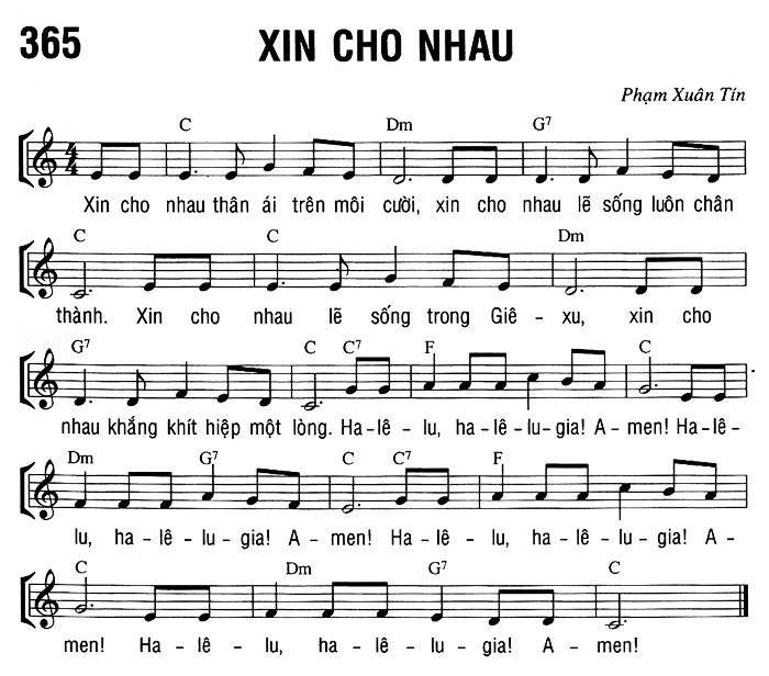 Sheet music: XIN CHO NHAU