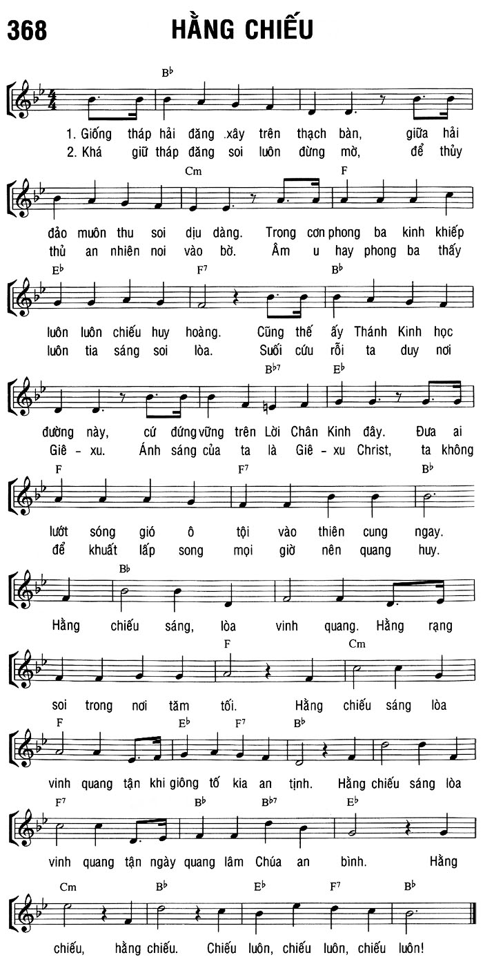 Sheet music: HẰNG CHIẾU
