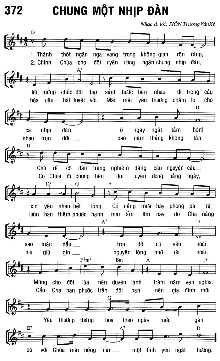 Sheet music: CHUNG MỘT NHỊP ĐÀN