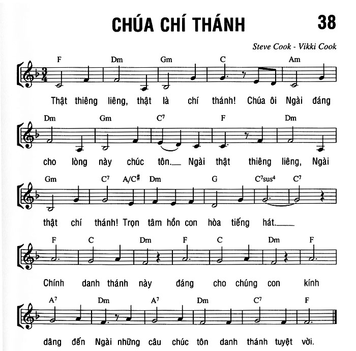Sheet music: CHÚA CHÍ THÁNH