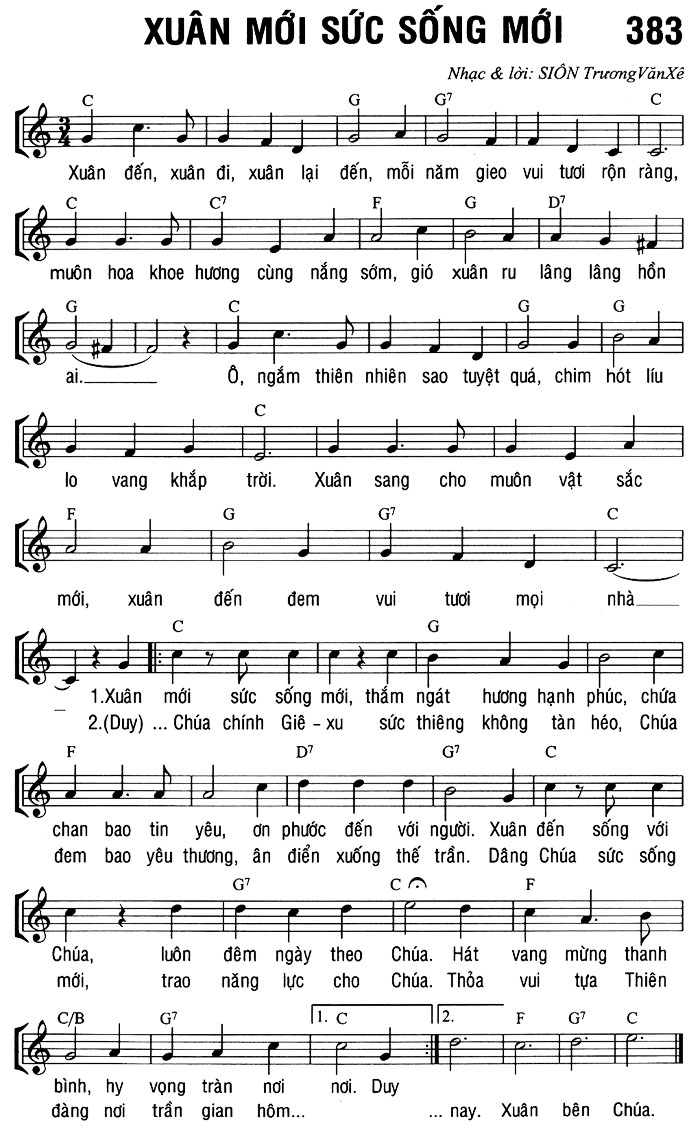 Sheet music: XUÂN MỚI SỨC SỐNG MỚI