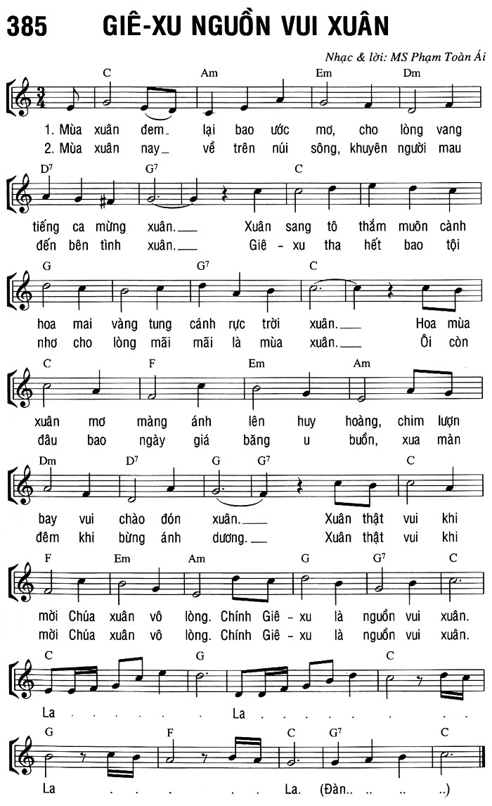 Sheet music: GIÊ-XU NGUỒN VUI XUÂN