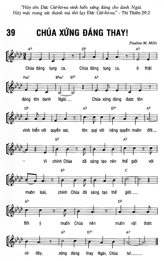 Sheet music: CHÚA XỨNG ĐÁNG THAY