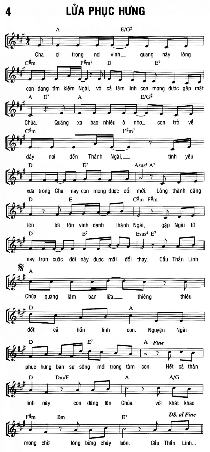 Sheet music: LỬA PHỤC HƯNG