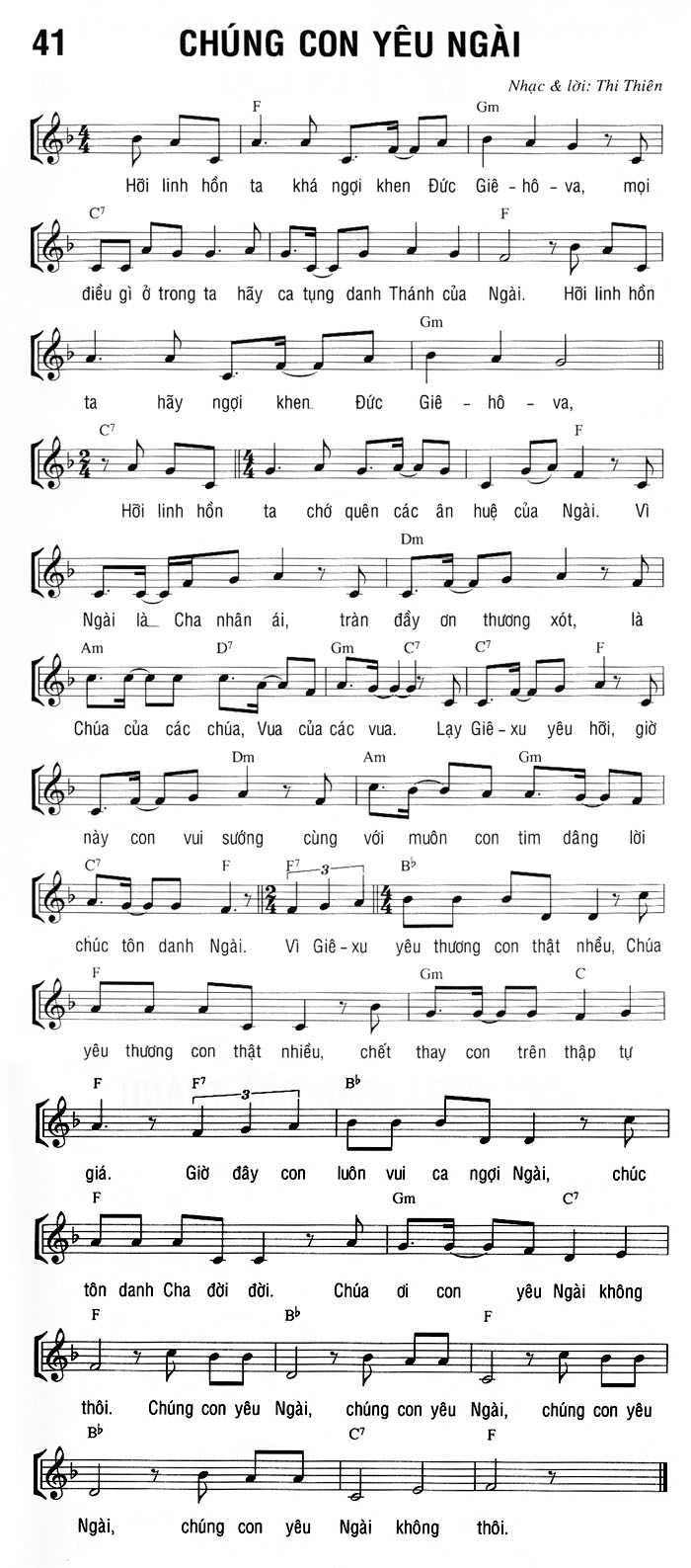 Sheet music: CHÚNG CON YÊU NGÀI