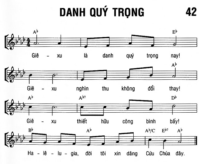 Sheet music: DANH QUÝ TRỌNG