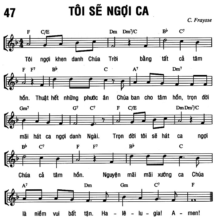 Sheet music: TÔI SẼ NGỢI CA
