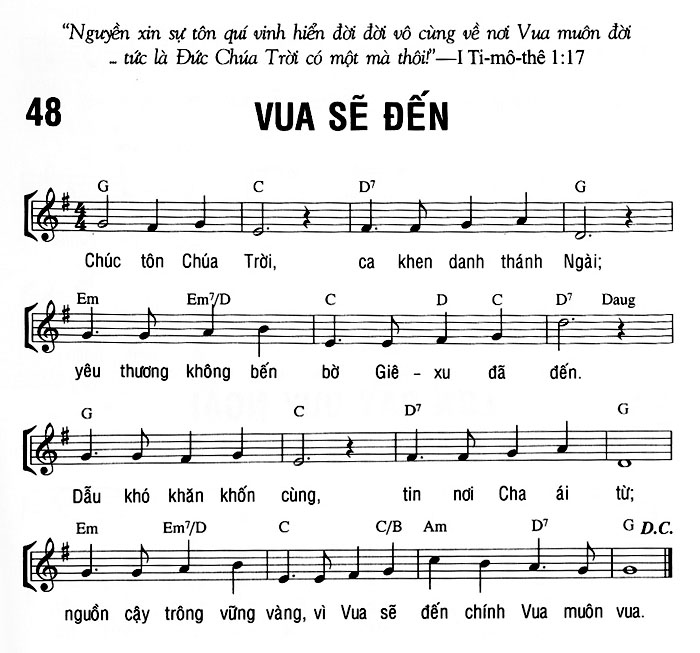 Sheet music: VUA SẼ ĐẾN