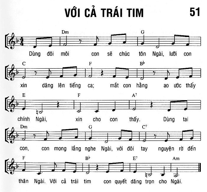 Sheet music: VỚI CẢ TRÁI TIM