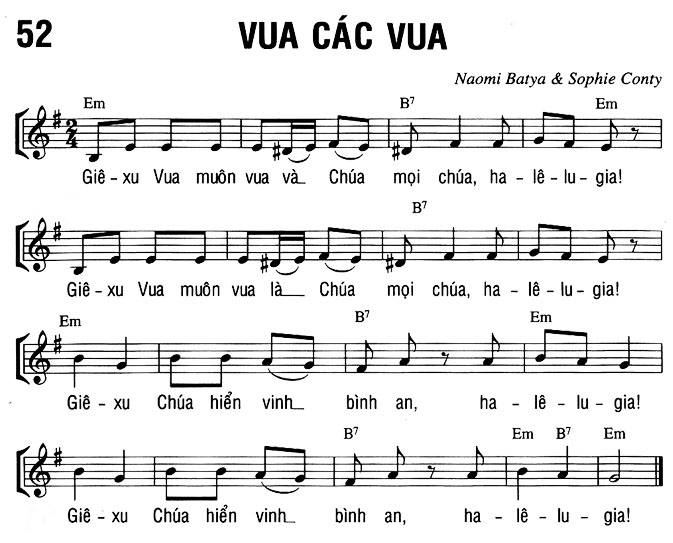 Sheet music: VUA CÁC VUA