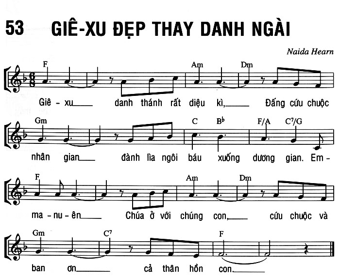 Sheet music: GIÊ-XU ĐẸP THAY DANH NGÀI
