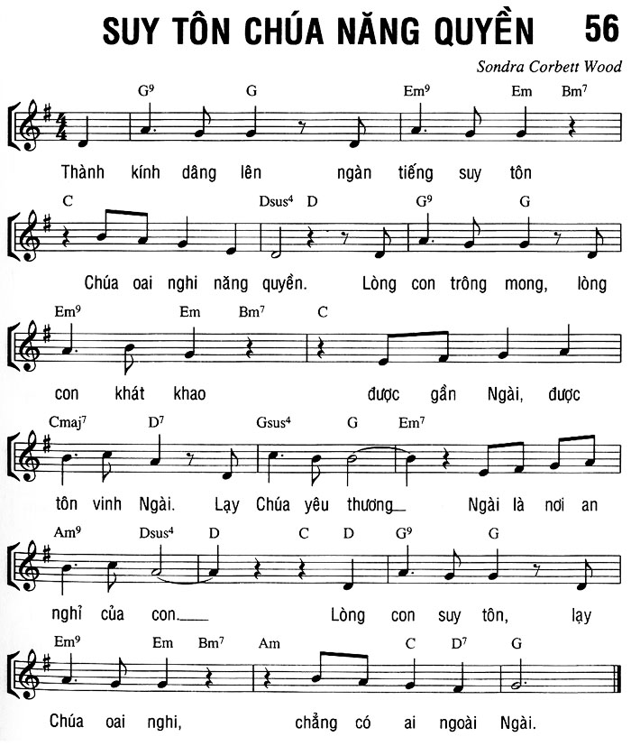 Sheet music: SUY TÔN CHÚA NĂNG QUYỀN