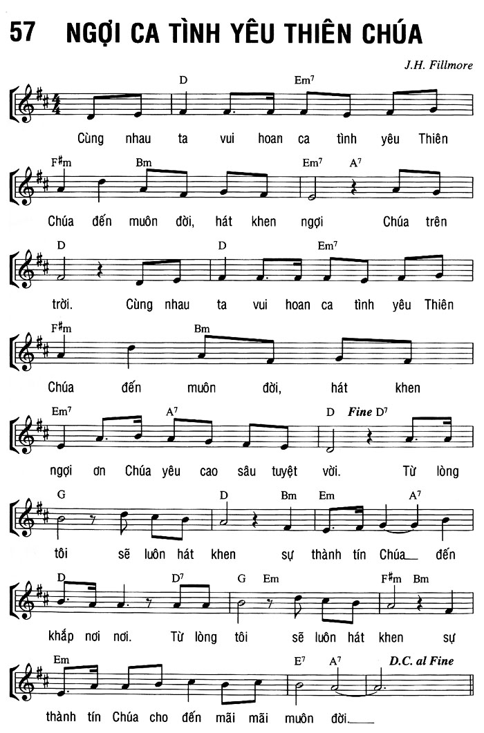 Sheet music: NGỢI CA TÌNH YÊU THIÊN CHÚA