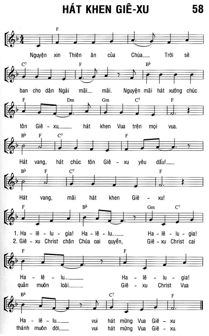 Sheet music: HÁT KHEN GIÊ-XU