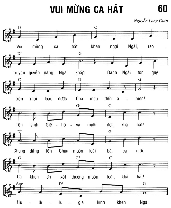 Sheet music: VUI MỪNG CA HÁT