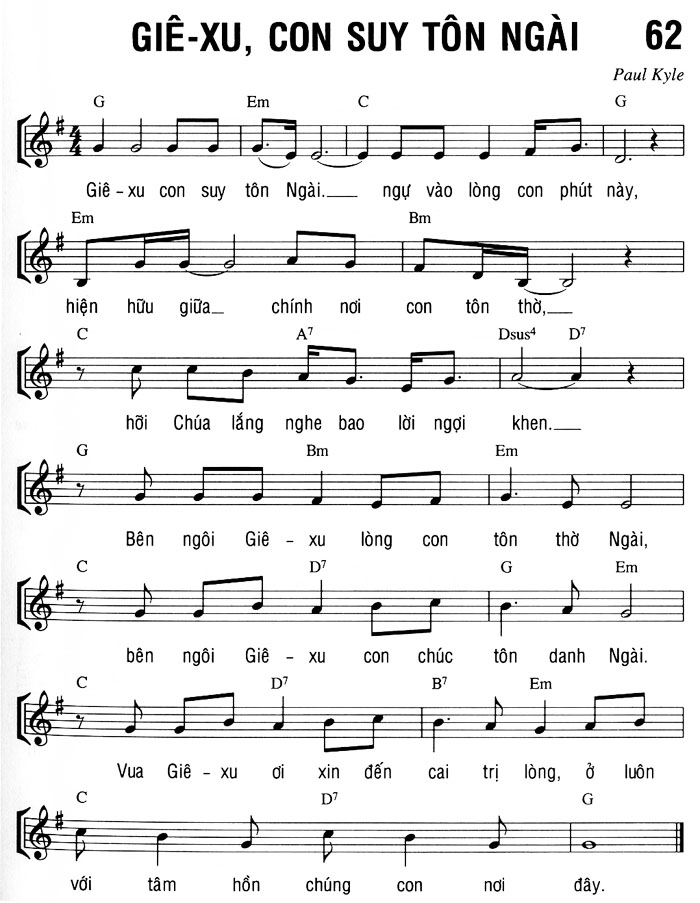 Sheet music: GIÊ-XU CON SUY TÔN NGÀI