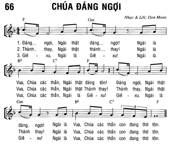 Sheet music: CHÚA ĐÁNG NGỢI