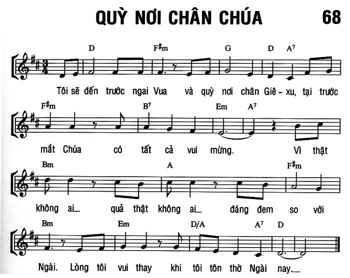 Sheet music: QUỲ NƠI CHÂN CHÚA