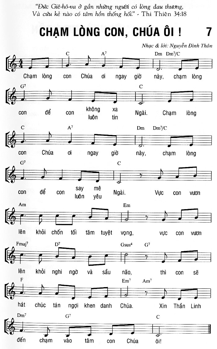 Sheet music: CHẠM LÒNG CON