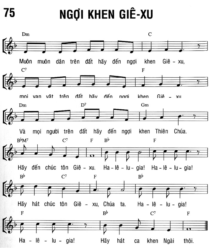 Sheet music: NGỢI KHEN GIÊ-XU