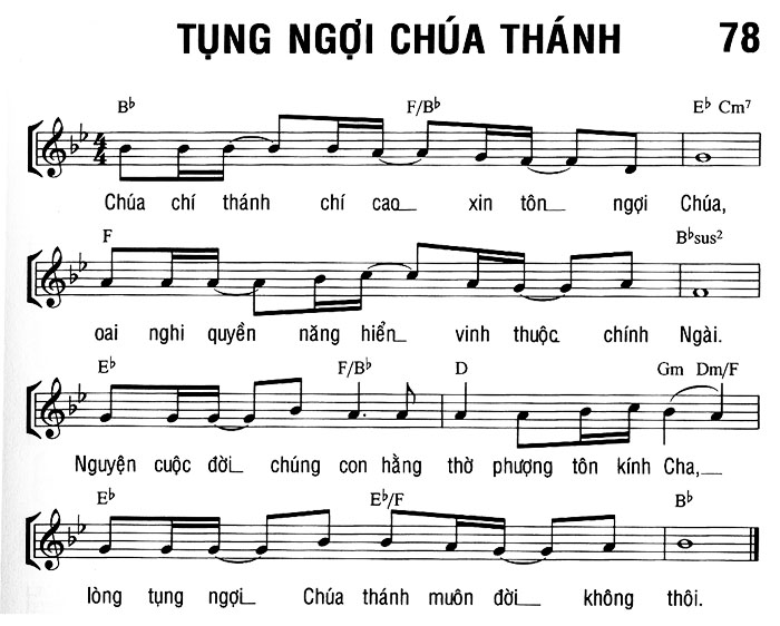 Sheet music: TỤNG NGỢI CHÚA THÁNH
