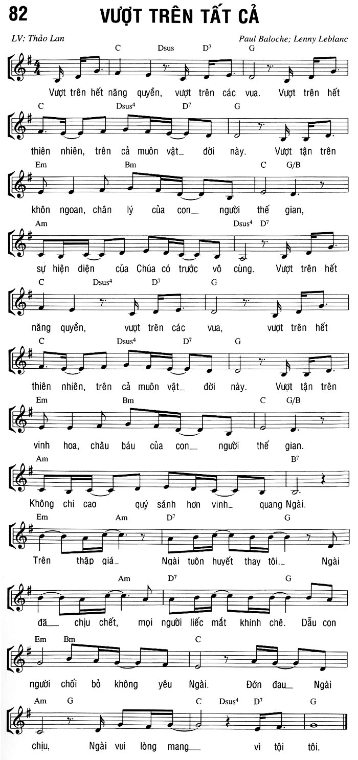 Sheet music: VƯỢT TRÊN TẤT CẢ