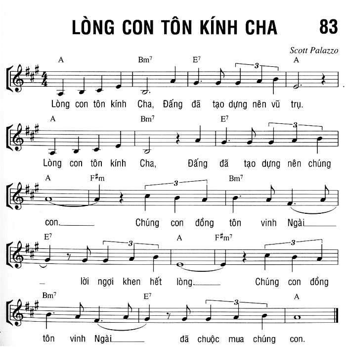 Sheet music: LÒNG CON TÔN KÍNH CHA