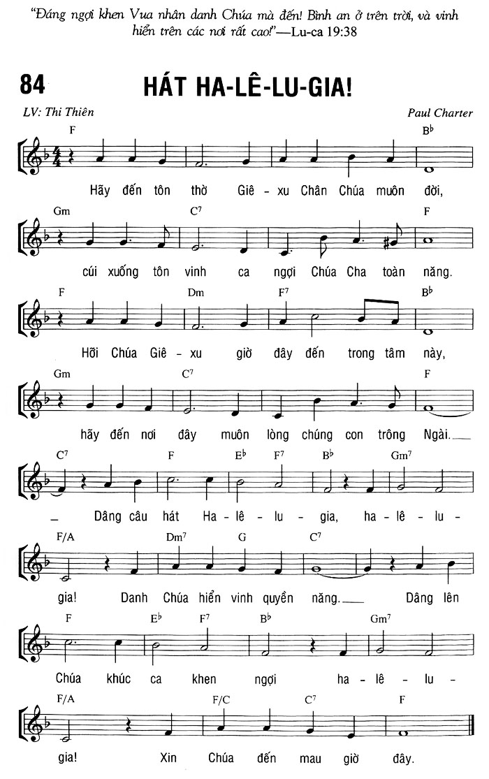 Sheet music: HÁT HA-LÊ-LU-GIA