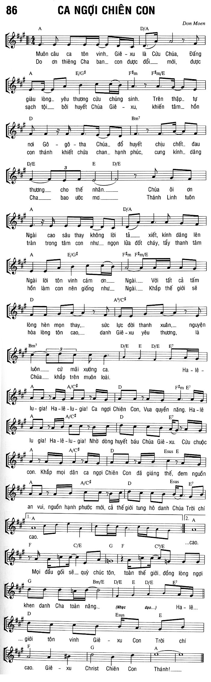Sheet music: CA NGỢI CHIÊN CON