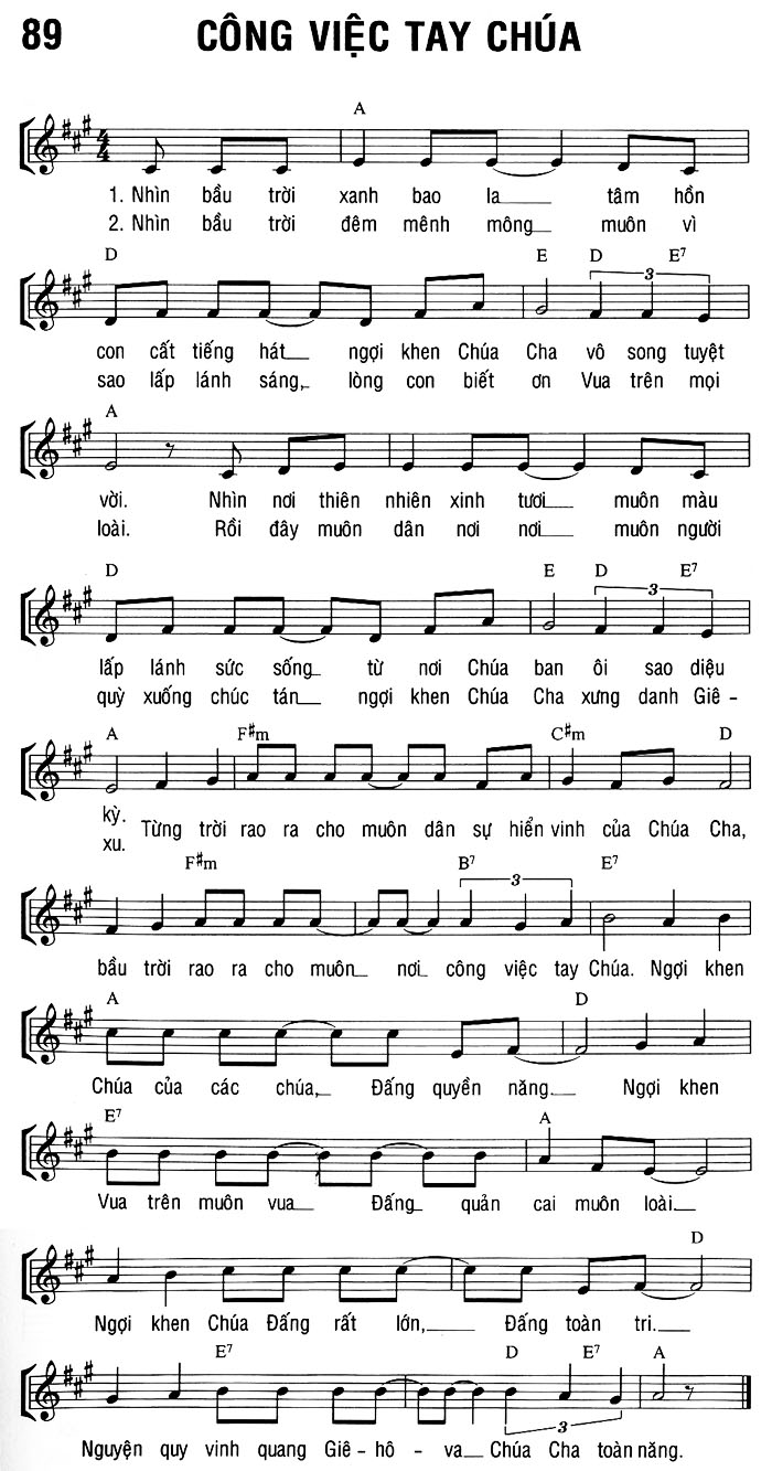 Sheet music: CÔNG VIỆC TAY CHÚA