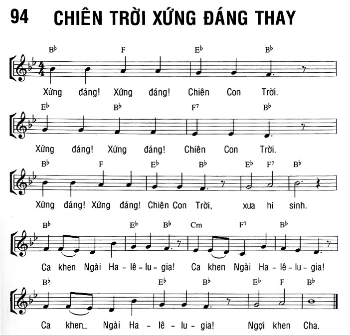 Sheet music: CHIÊN TRỜI XỨNG ĐÁNG THAY